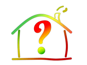 Home extension image home with a question mark